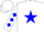 Silk - White, blue star, white and blue diamonds on sleeves, white cap