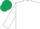 Silk - White, dark green trim, s emblem on back, matching cap