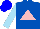 Silk - Royal blue, pink triangle, sky blue sleeves, blue cap