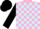 Silk - Pink and light blue checked, black sleeves and cap