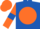 Silk - Royal blue, orange disc, orange sleeves, royal blue armlets, orange cap