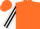 Silk - Fluorescent orange, fluorescent orange and black horse on white belt, white and black stripe on sleeves, fluorescent orange cap