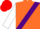 Silk - ORANGE, PURPLE sash, WHITE sleeves, RED cap