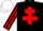 Silk - Black, Red Cross of Lorraine, striped sleeves, White cap