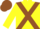 Silk - Yellow,brown cross sashes,brown cap