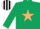 Silk - Dark Green, Beige star, Black with White stripes cap