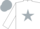 Silk - White, black and silver star, white sleeves, black and silver cap