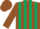 Silk - Brown and Dark Green stripes, Brown cap