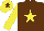 Silk - Brown, yellow star and sleeves, yellow cap, brown star