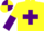 Silk - Yellow body, purple saint's cross andre, yellow arms, purple halved, yellow cap, purple quartered