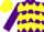 Silk - Purple, yellow diamonds, yellow chevrons on purple sleeves, yellow cap, purple visor