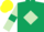 Silk - Dark green, light green diamond, light green sleeves, dark green armlets, yellow cap