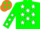 Silk - Green, orange 'sullivan' inside white shamrock with white stars