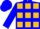 Silk - Blue, gold squares