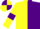 Silk - Yellow and Purple (halved), Yellow sleeves, Purple armlets, quartered cap