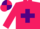 Silk - Rose body, purple saint's cross andre, rose arms, purple chevron, rose cap, purple quartered