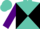 Silk - Turquoise and black diagonal quarters, purple sleeves, white diablo