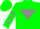 Silk - Green, grey inverted triangle, grey diamonds on sleeves, green cap