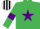 Silk - Emerald Green, Purple star and armlets, Black with White stripes cap