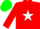 Silk - Red, white star, green cap