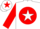 Silk - White,red ball, white star on red sleeves