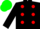 Silk - Black, red spots, green cap