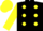 Silk - Black, yellow dots, yellow sleeves, yellow cap