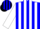 Silk - Blue, black and white stripes on body and sleeves