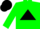 Silk - Green, black triangle, green sleeves, black cap