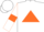 Silk - White, orange triangle, orange armlets on sleeves