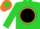 Silk - Lime, orange circle, black ball