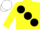 Silk - Yellow, large black spots, white cap