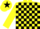 Silk - YELLOW and BLACK CHECK, yellow sleeves, black star on cap