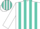 Silk - White, turquoise stripes, white slvs
