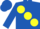 Silk - Royal blue, large yellow spots