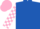 Silk - Royal blue, white and pink checked sleeves, pink cap