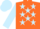 Silk - Fluorescent orange, light blue stars, light blue sleeves, light blue cap