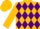 Silk - Gold and purple diamonds, purple band on gold sleeves
