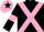 Silk - Black, pink cross belts and armlets, pink cap, black star