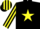 Silk - Black, Yellow star, striped sleeves and cap
