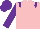 Silk - Pink, purple epaulets, sleeves and cap