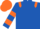 Silk - Royal Blue, Orange epaulets, Royal Blue and Orange hooped sleeves, Orange cap