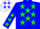 Silk - Blue, white emblem, white, red and green stars