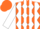 Silk - Orange, white diamonds, white stripes on sleeves, orange cap