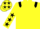Silk - Yellow, black epaulettes, black stars on sleeves, yellow cap, black stars