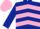 Silk - dark blue, pink chevrons, pink cap