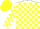 Silk - White body, yellow checked, white arms, yellow checked, yellow cap