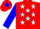 Silk - Red, white stars on blue hoop, white star stripe on blue sleeves