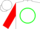 Silk - White, green circle, red 'p', red sleeves, green circle, white cap