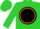 Silk - Lime, black ball, orange circle